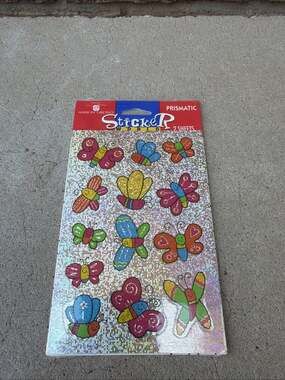 Sealed vintage American greetings Prismatic happy butterfly stickers 2 Sheets